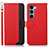 Custodia Portafoglio In Pelle Cover con Supporto A09D per Motorola Moto Edge S30 5G Rosso