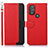 Custodia Portafoglio In Pelle Cover con Supporto A09D per Motorola Moto G Power (2022) Rosso