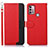 Custodia Portafoglio In Pelle Cover con Supporto A09D per Motorola Moto G31 Rosso