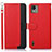 Custodia Portafoglio In Pelle Cover con Supporto A09D per Nokia C110 Rosso