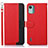 Custodia Portafoglio In Pelle Cover con Supporto A09D per Nokia C12 Plus Rosso