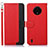 Custodia Portafoglio In Pelle Cover con Supporto A09D per Nokia C200 Rosso