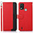 Custodia Portafoglio In Pelle Cover con Supporto A09D per Nokia C21 Plus Rosso