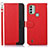 Custodia Portafoglio In Pelle Cover con Supporto A09D per Nokia C31 Rosso