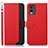 Custodia Portafoglio In Pelle Cover con Supporto A09D per Nokia C32 Rosso