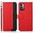 Custodia Portafoglio In Pelle Cover con Supporto A09D per Nokia G21 Rosso