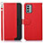 Custodia Portafoglio In Pelle Cover con Supporto A09D per Nokia G22 Rosso