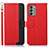 Custodia Portafoglio In Pelle Cover con Supporto A09D per Nokia G400 5G Rosso