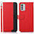 Custodia Portafoglio In Pelle Cover con Supporto A09D per Nokia G60 5G Rosso