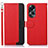 Custodia Portafoglio In Pelle Cover con Supporto A09D per Oppo A18 Rosso