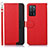 Custodia Portafoglio In Pelle Cover con Supporto A09D per Oppo A56 5G Rosso