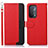 Custodia Portafoglio In Pelle Cover con Supporto A09D per Oppo A74 5G Rosso