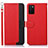 Custodia Portafoglio In Pelle Cover con Supporto A09D per Samsung Galaxy A02s Rosso