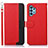Custodia Portafoglio In Pelle Cover con Supporto A09D per Samsung Galaxy A32 5G Rosso
