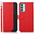 Custodia Portafoglio In Pelle Cover con Supporto A09D per Samsung Galaxy F23 5G Rosso