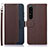 Custodia Portafoglio In Pelle Cover con Supporto A09D per Sony Xperia 1 IV SO-51C Marrone