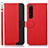 Custodia Portafoglio In Pelle Cover con Supporto A09D per Sony Xperia 1 IV SO-51C Rosso