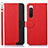 Custodia Portafoglio In Pelle Cover con Supporto A09D per Sony Xperia 10 IV Rosso