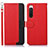 Custodia Portafoglio In Pelle Cover con Supporto A09D per Sony Xperia 10 IV SO-52C Rosso