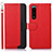 Custodia Portafoglio In Pelle Cover con Supporto A09D per Sony Xperia 5 III SO-53B Rosso