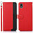 Custodia Portafoglio In Pelle Cover con Supporto A09D per Sony Xperia Ace III SO-53C Rosso