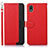 Custodia Portafoglio In Pelle Cover con Supporto A09D per Sony Xperia Ace III SOG08 Rosso