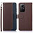 Custodia Portafoglio In Pelle Cover con Supporto A09D per Xiaomi Redmi Note 12S Marrone