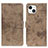 Custodia Portafoglio In Pelle Cover con Supporto A10 per Apple iPhone 13 Khaki