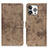 Custodia Portafoglio In Pelle Cover con Supporto A10 per Apple iPhone 13 Pro Khaki