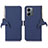 Custodia Portafoglio In Pelle Cover con Supporto A10D per Motorola Moto G14 Blu