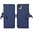 Custodia Portafoglio In Pelle Cover con Supporto A10D per Nokia C110 Blu