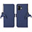 Custodia Portafoglio In Pelle Cover con Supporto A10D per Nothing Phone 2 Blu