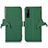 Custodia Portafoglio In Pelle Cover con Supporto A10D per Sony Xperia 1 V Verde