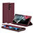 Custodia Portafoglio In Pelle Cover con Supporto AC1 per Samsung Galaxy S21 Ultra 5G Rosso