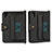 Custodia Portafoglio In Pelle Cover con Supporto AD1 per Apple iPad Mini 6 Nero