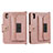 Custodia Portafoglio In Pelle Cover con Supporto AD1 per Apple iPad Mini 6 Oro Rosa