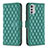 Custodia Portafoglio In Pelle Cover con Supporto B01F per Motorola Moto E32s Verde