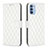 Custodia Portafoglio In Pelle Cover con Supporto B01F per Motorola Moto G31 Bianco
