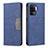 Custodia Portafoglio In Pelle Cover con Supporto B01F per Oppo Reno5 Lite Blu