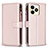 Custodia Portafoglio In Pelle Cover con Supporto B01F per Realme Narzo N53 Rosa