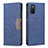 Custodia Portafoglio In Pelle Cover con Supporto B01F per Samsung Galaxy A02s Blu