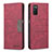 Custodia Portafoglio In Pelle Cover con Supporto B01F per Samsung Galaxy A02s Rosso