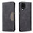 Custodia Portafoglio In Pelle Cover con Supporto B01F per Samsung Galaxy A12 Nero