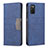 Custodia Portafoglio In Pelle Cover con Supporto B01F per Samsung Galaxy M02s Blu