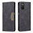 Custodia Portafoglio In Pelle Cover con Supporto B01F per Samsung Galaxy M02s Nero