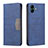 Custodia Portafoglio In Pelle Cover con Supporto B01F per Samsung Galaxy M04 Blu