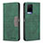 Custodia Portafoglio In Pelle Cover con Supporto B01F per Vivo Y21s Verde