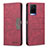 Custodia Portafoglio In Pelle Cover con Supporto B01F per Vivo Y33s Rosso