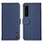 Custodia Portafoglio In Pelle Cover con Supporto B01H per Sony Xperia 1 IV Blu