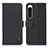 Custodia Portafoglio In Pelle Cover con Supporto B01H per Sony Xperia 5 IV Nero